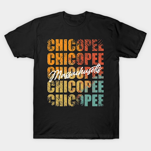 Chicopee Massachusetts Retro Vintage Custom Design Unique Graphic T-Shirt by lorijaquelyn